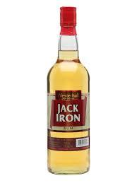 Bottle of lightbrown Jack Iron Rum.