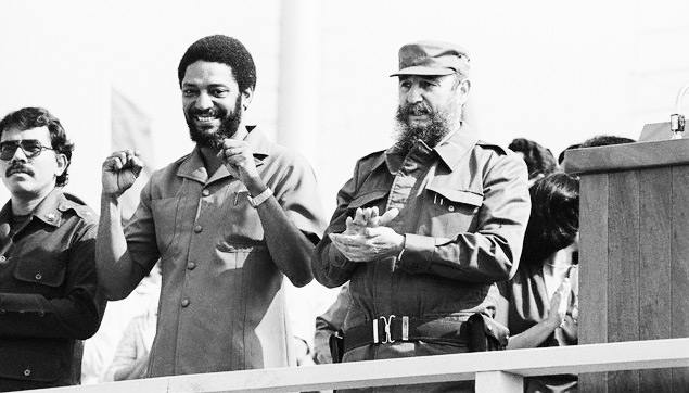 Maurice Bishop and Fidel Castro.