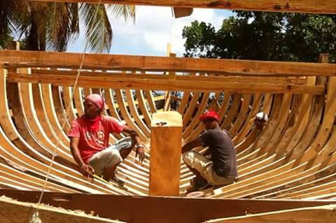 Traditional boat building in windward.