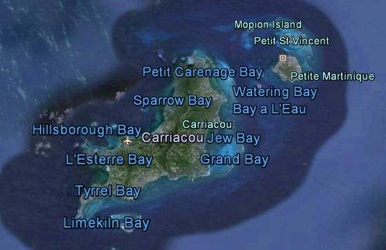 Carriacou and the bays.