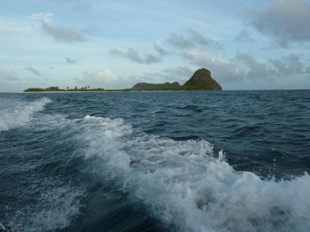 Leaving White Island with the water taxi.