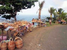 Dominican handicraft stalls along the road.