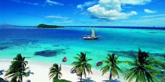 Sailboats in the Tobago Cays.