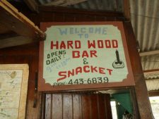 HardWood bar and snacks sign.