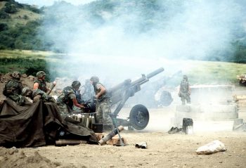 Howitzers during Urgent Fury.