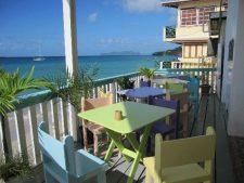 Terrace of the Kayak Kafe and juice bar.