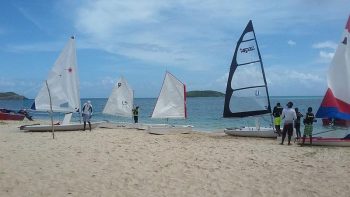 Carriacou Junior sailing school on Paradise Beach.