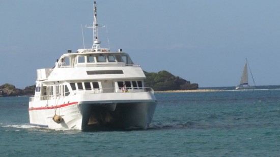 Ferry at the coast of Carriacou.