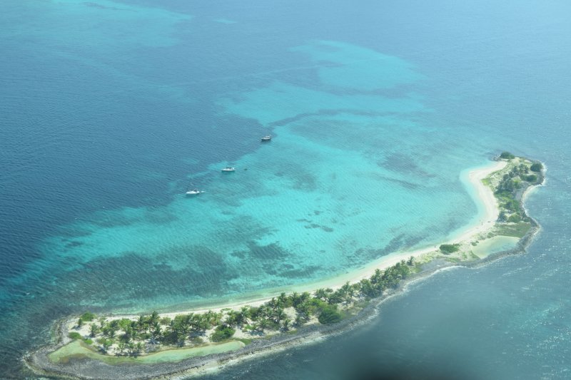 Aerial picture of Sandy Island.