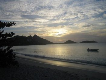 Paradise beach Carriacou sunset.