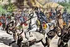Taino massacre by Spanish invaders.